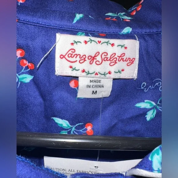 NEW Lanz of Salzburg Vintage Style Cherry  🍒 Dress Sz M rockabilly Style - Picture 2 of 7